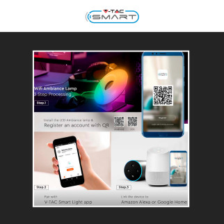 VT-5155 Lampada LED da Tavolo RGB+W CCT V-Tac Smart