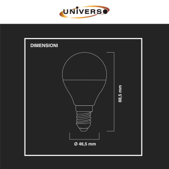 Lampadina LED E14 9W MiniGlobo P45 SMD Universo