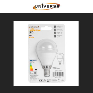Lampadina LED E14 9W MiniGlobo P45 SMD Universo