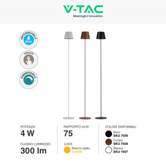 VT-7544 Lampada LED Dimmerabile da Terra o da Tavolo V-Tac