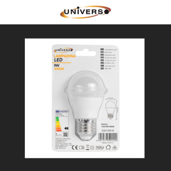 Lampadina LED E27 9W MiniGlobo G45 SMD Universo