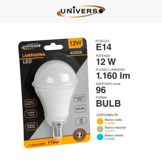 Lampadina LED E14 12W Bulb A60 SMD Universo