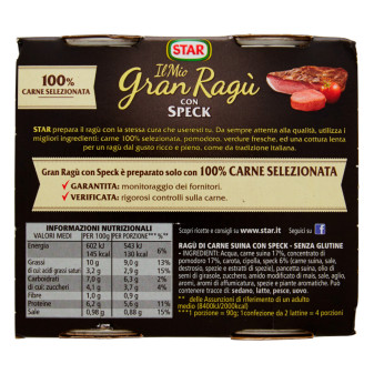 Il Mio Gran Ragù con Speck Sugo Pronto Pomodoro e Carne Suina Star