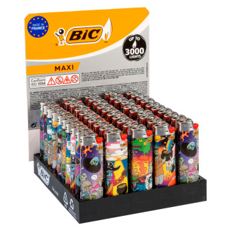 Bic Maxi J26 Fantasia Fantasy Cartoon Box 50 Accendini