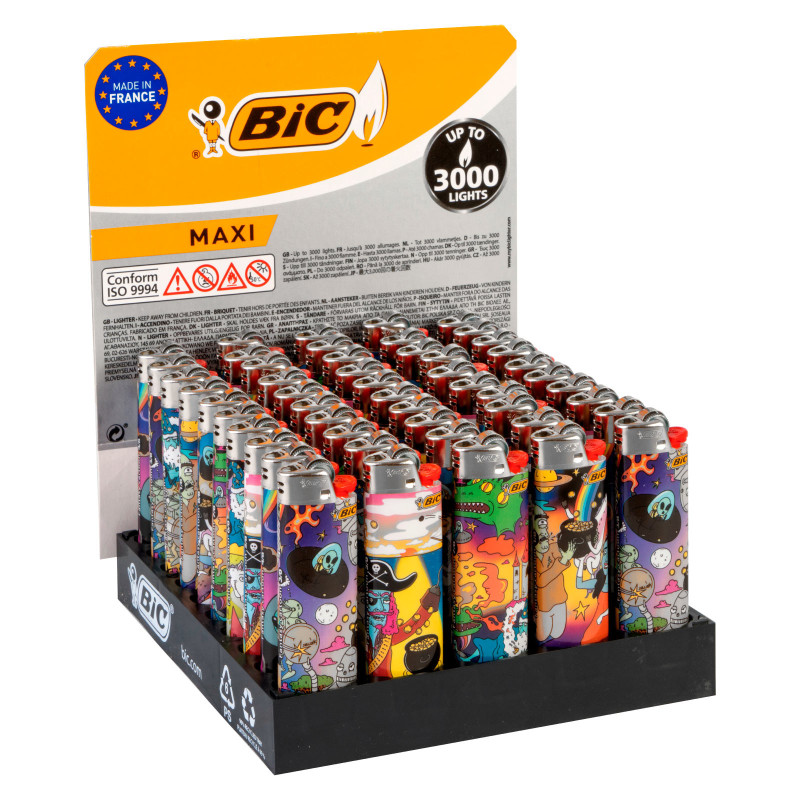 Bic Maxi J26 Fantasia Fantasy Cartoon Box 50 Accendini
