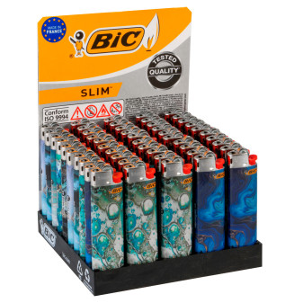 Bic Slim J23 Fantasia Blue Liquid Box 50 Accendini