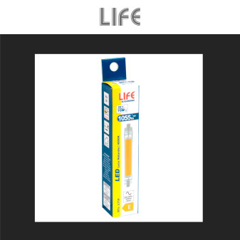 Lampadina LED R7s 9W Tubolare L118 Slim COB in Vetro Life