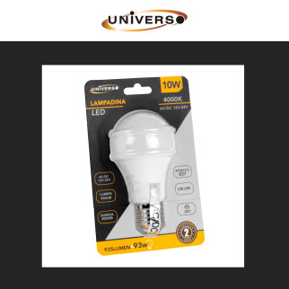 Lampadina LED E27 10W Bulb A60 SMD 12V/24V Universo