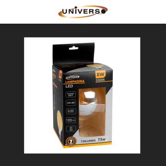 Lampadina LED E27 8W Globo G125 Filament Ambrata Universo