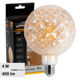 Lampadina LED E27 4W Globo G125 Filament Ambrata Universo
