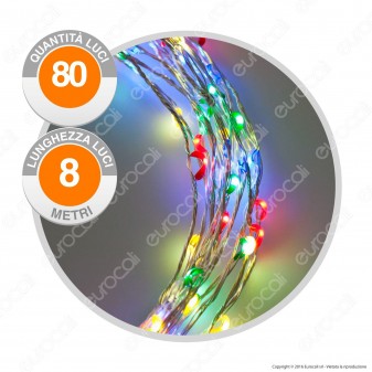 Catena Anima in Metallo con 80 Microluci LED Multicolore - per Interno