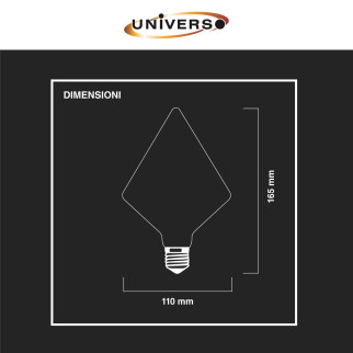 Lampadina LED E27 4W Prisma Filament Ambrata Universo