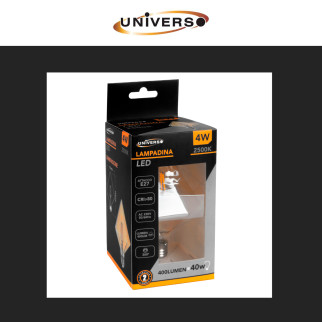 Lampadina LED E27 4W Prisma Filament Ambrata Universo