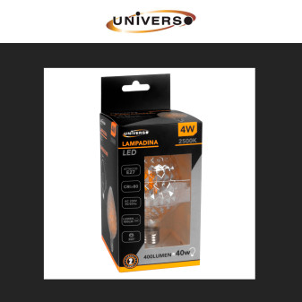 Lampadina LED E27 4W Ovale Filament Ambrata Universo