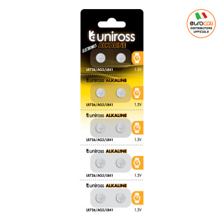 Batterie AG3/LR736/G3/LR41/192/392 1.5V a Bottone Uniross
