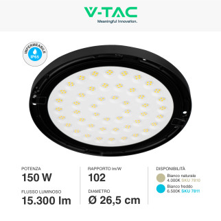 VT-92150 Lampada Industriale LED 150W SMD Ufo Shape V-Tac