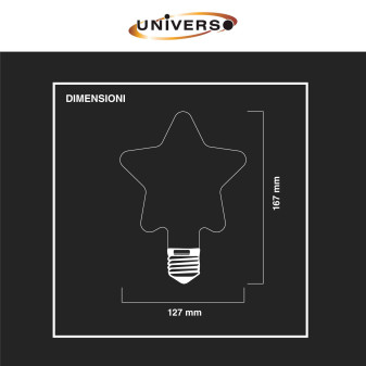 Lampadina LED E27 4W Stella Filament Ambrata Universo