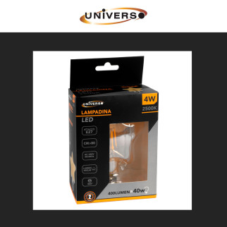 Lampadina LED E27 4W Stella Filament Ambrata Universo