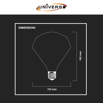 Lampadina LED E27 4W Diamante Filament Ambrata Universo