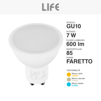 Lampadina LED PAR16 GU10 7W Faretto Spotlight SMD Life