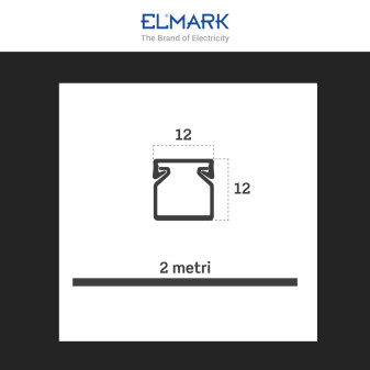 Canalina Passacavi 12x12 in Plastica Colore Bianco Elmark