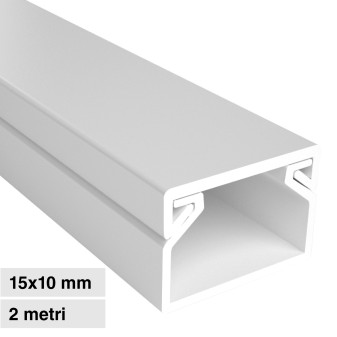Canalina Passacavi 15x10 in Plastica Bianca 2 mt Elmark