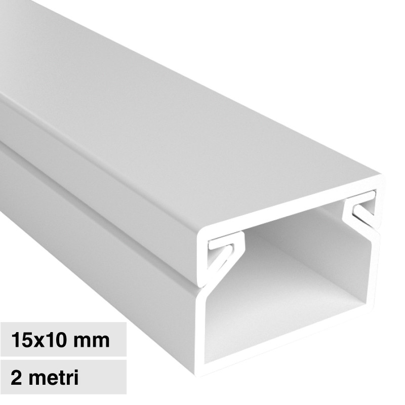 Canalina Passacavi 15x10 in Plastica Bianca 2 mt Elmark