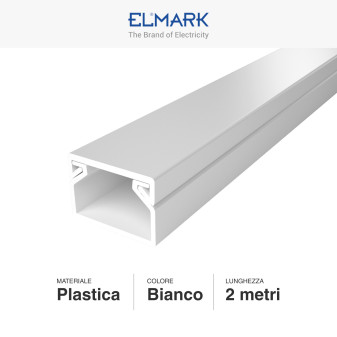 Canalina Passacavi 15x10 in Plastica Bianca 2 mt Elmark