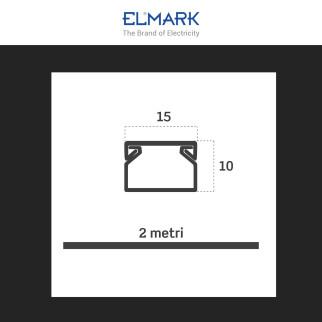 Canalina Passacavi 15x10 in Plastica Bianca 2 mt Elmark