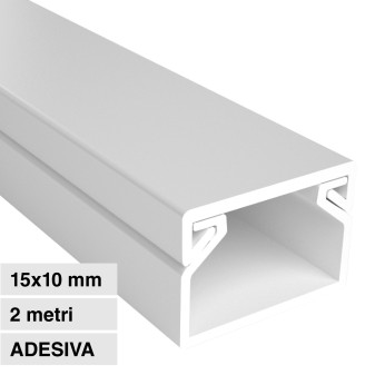 Canalina Passacavi Adesiva 15x10 Plastica Bianco Elmark