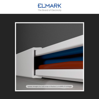Elmark Canalina Passacavi 16x16 in Plastica Colore Bianco