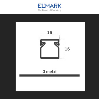 Elmark Canalina Passacavi 16x16 in Plastica Colore Bianco