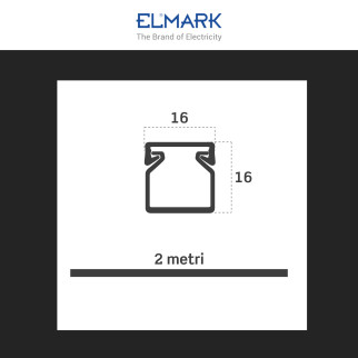 Elmark Canalina Passacavi 16x16 in Plastica Colore Bianco