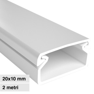 Elmark Canalina Passacavi 20x10 in Plastica Colore Bianco