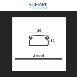 Elmark Canalina Passacavi 20x10 in Plastica Colore Bianco