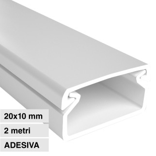 Elmark Canalina Passacavi Adesiva 20x10 Plastica Bianco