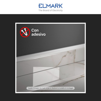Elmark Canalina Passacavi Adesiva 20x10 Plastica Bianco
