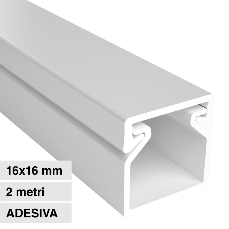 Elmark Canalina Passacavi Adesiva 16x16 Plastica Bianco