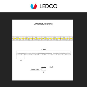 LEDCO Striscia LED 2835 Monocolore 240 LED/metro 24V 5mt