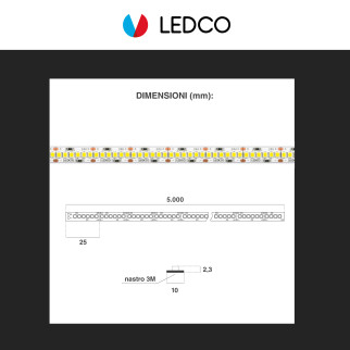 LEDCO Striscia LED 2835 Monocolore 240 LED/metro 24V 5mt