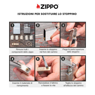 Stoppino di Ricambio per Accendini Zippo Wick - 100mm