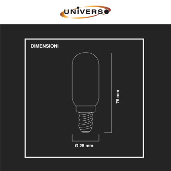 Lampadina LED E14 4W Tubolare T25 SMD Universo