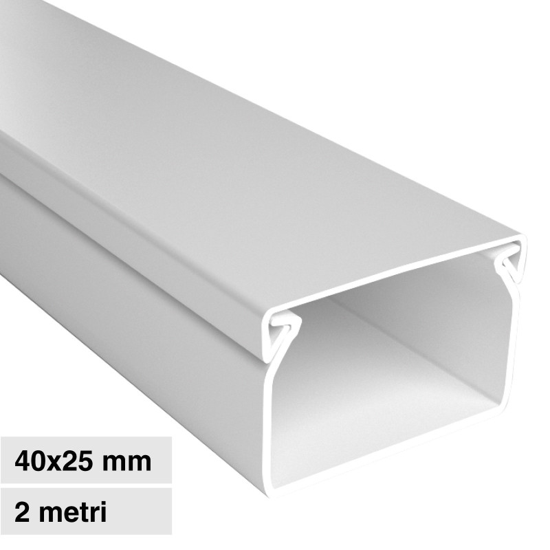 Elmark Canalina Passacavi 40x25 in Plastica Colore Bianco