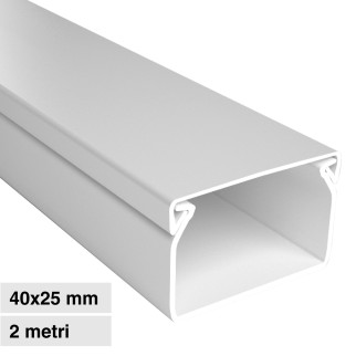 Elmark Canalina Passacavi 40x25 in Plastica Colore Bianco