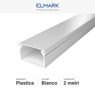 Elmark Canalina Passacavi 40x25 in Plastica Colore Bianco