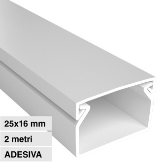 Elmark Canalina Passacavi Adesiva 25x16 Plastica Bianco