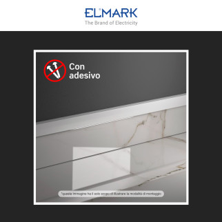 Elmark Canalina Passacavi Adesiva 25x16 Plastica Bianco