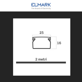 Elmark Canalina Passacavi Adesiva 25x16 Plastica Bianco