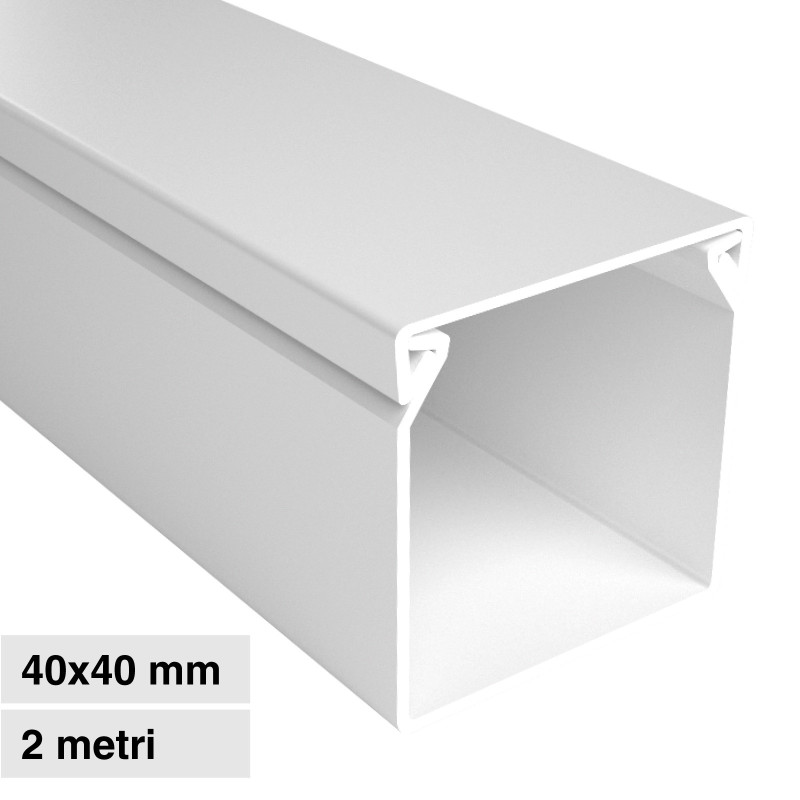 Elmark Canalina Passacavi 40x40 in Plastica Colore Bianco