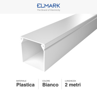 Elmark Canalina Passacavi 40x40 in Plastica Colore Bianco